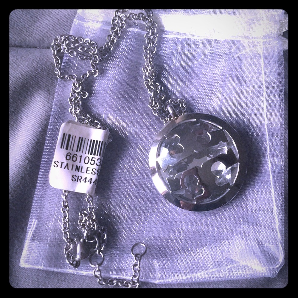 Tory Burch stainless steel necklace